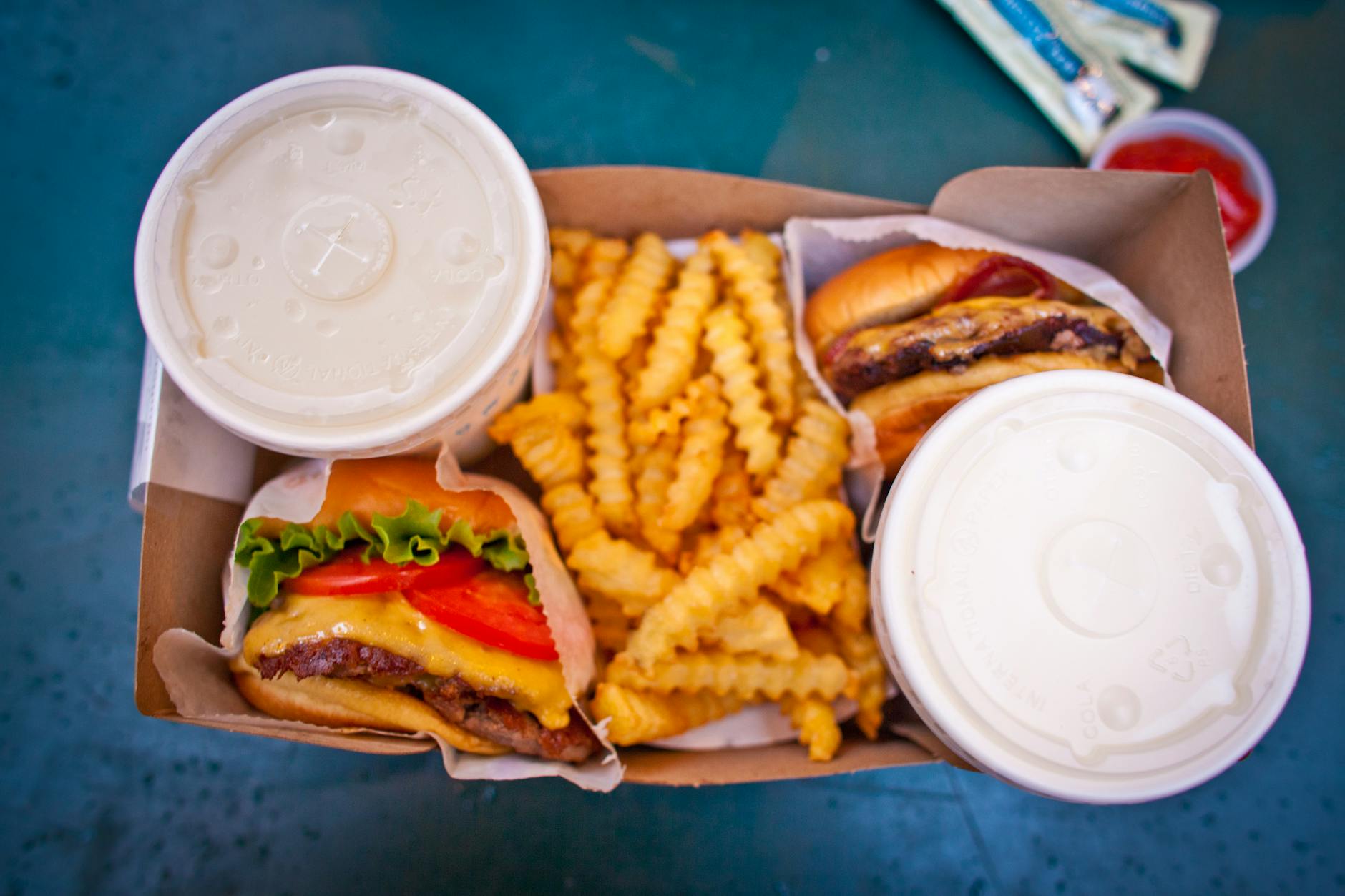top view photo of food