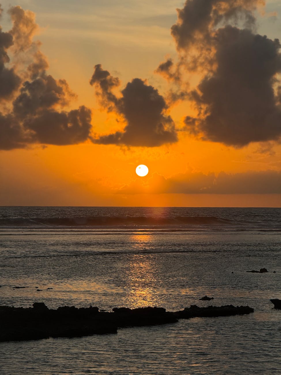vibrant sunset over the ocean horizon