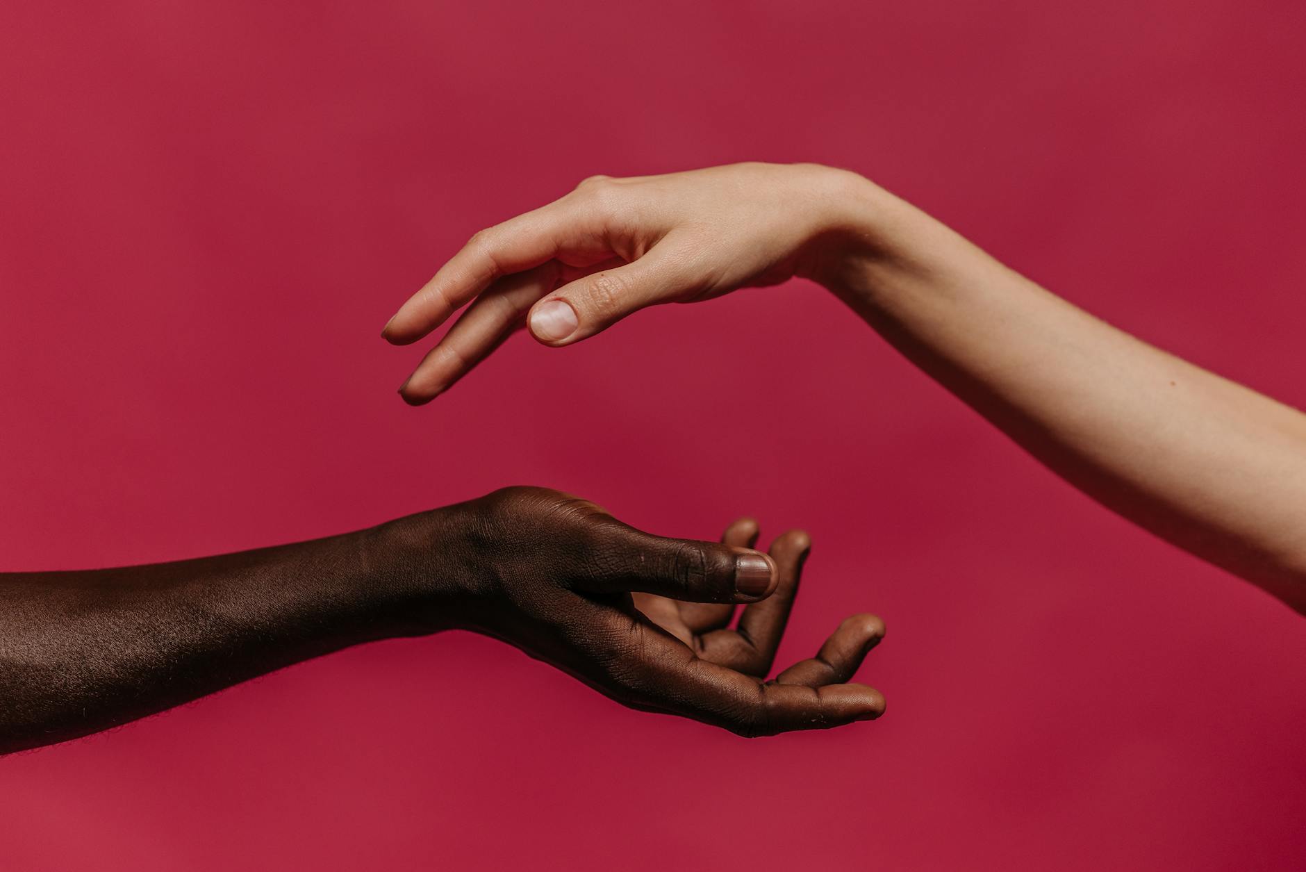 people s hand in pink background